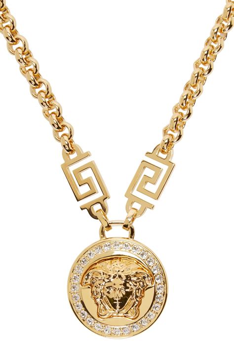 versace woman necklace|14k gold Versace pendant.